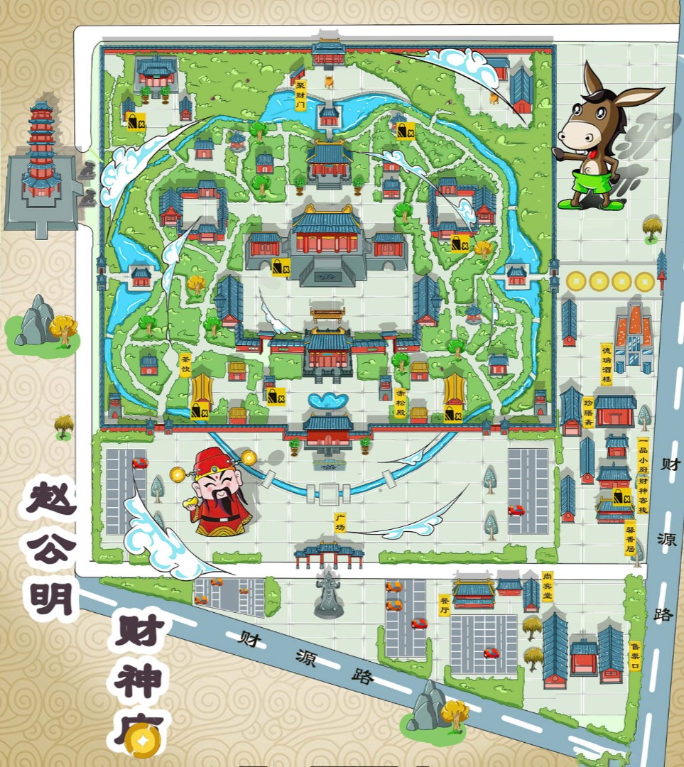德阳寺庙类手绘地图